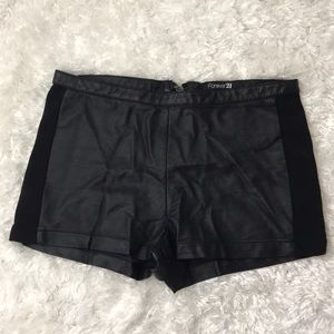 Faux leather shorts